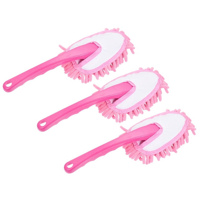Unique Bargains Microfiber Chenille Duster Washable Cleaning Brush Dusting Tool Pink, 3 Count