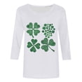thumbnail image 4 of Meichang T-Shirts Joyeux Jour de la Saint-Patrick pour Femmes Shamrock Graphique T-Shirts Manches 3/4 Col Rond Hauts Chanceux Jour de la Saint-Patrick Liquidation, 4 of 4