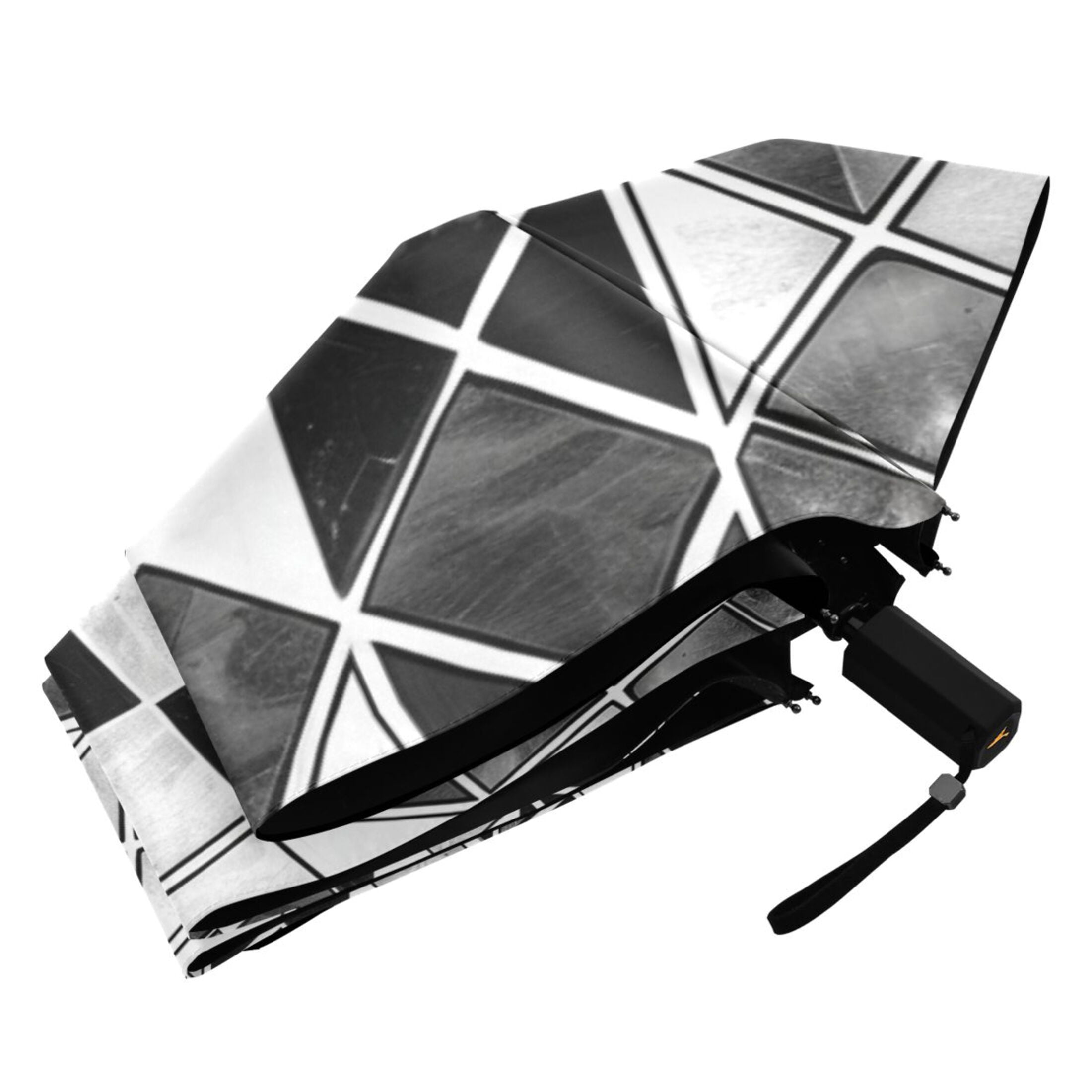 ALAZA Checkered Grid Plaid Pattern UPF 50+ Compact Folding Umbrella for Rain Travel Umbrella Packable