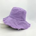 thumbnail image 2 of CoCopeaunts Raw Edge Plain Bucket Hat Women Small Fresh Fisherman Hat Leisure Literature Wild Sun Hat Trendy Simple Basin Hat, 2 of 8