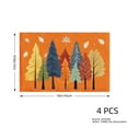 thumbnail image 4 of JOOCAR Autumn Forest Colorful Trees Linen Table Mats Set of 4 for Home Kitchen Table Decor 12x18 inch, 4 of 5