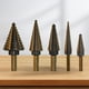 thumbnail image 4 of Brocas Escalonadas Acero Alta Velocidad Juego 5 Piezas Vástago Triangular HSS, 4 of 9