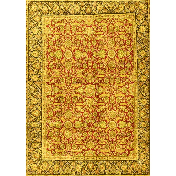 Ahgly Company Indoor Rectangle Persian Yellow Traditional Area Rugs, 8' x 10'