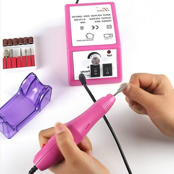 Taladro eléctrico profesional para salón de manicura, tipo ligero, máquina rápida para acristalamiento, taladro eléctrico para lima de uñas (rosa)