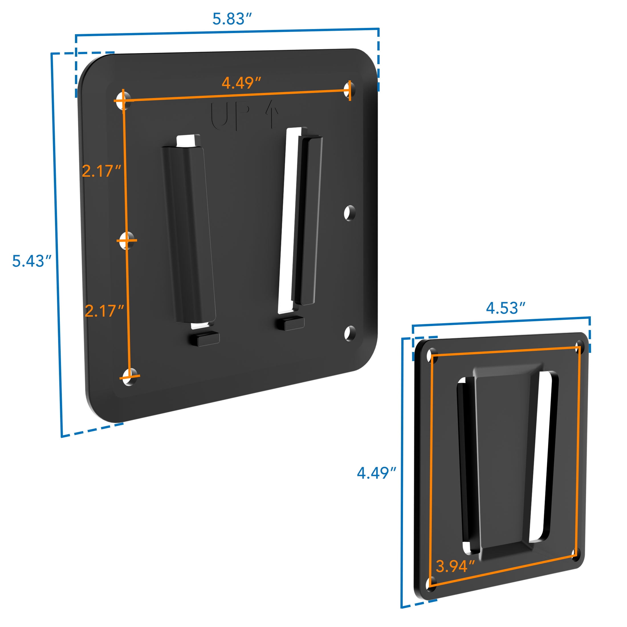 MOUNT-IT! RV TV Mount with Dual Wall Plates, Anti-Rust Quick Release Plastic Polymer Mounting Bracket for Indoor Or Outdoor Use, Ultra Slim Profile, 30lbs Capacity, Fits 13-43" TVs, VESA 100mm