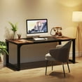 thumbnail image 4 of LITTLE TREE 63 Inch Large Executive Computer office desk, Brown+Black, 4 of 4