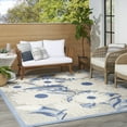 thumbnail image 3 of Nourison Aloha Indoor/Outdoor Blue/Grey 5'3" x 7'5" Area Rug, (5x7), 3 of 9