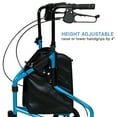 thumbnail image 4 of Lumex 609201B 3 Wheel Cruiser Lightweight Adjustable Rollator, Bondi Blue, 4 of 6
