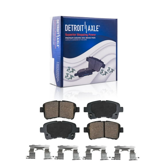 Detroit Axle - Front Ceramic Brake Pads w/Hardware Replacement for 2002 2003 2004 2005 Suzuki Aerio - 2pc Set