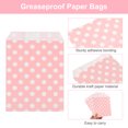 thumbnail image 3 of Uxcell 100Pcs Bolsas de Papel Kraft, 7" x 5" Bolsas de Caramelo Impermeables, Bolsas de Favor Planas, Bolsas de Regalo Pequeñas, Puntos Rosas, 3 of 6