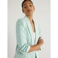 thumbnail image 3 of Scoop Women's Scrunch Sleeve Crepe Blazer with Buttons, Sizes XS-XXL, 3 of 6