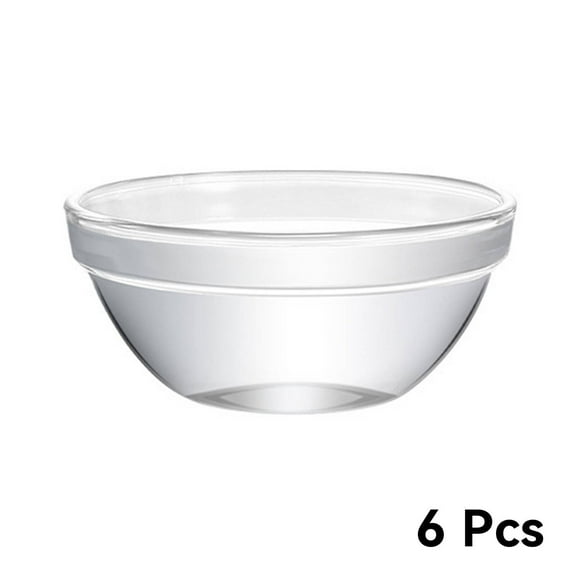 ACDANC 6Pcs Small Glass Bowls Lead-Free Glass Bowl Dipping Bowls Non-toxic and Odorless Pyrex Bowls L