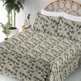 thumbnail image 3 of Ambesonne Spring Fitted & Flat Sheet with Sham 3 Pcs Set, Hopeful Pastel Motif Flowers, Twin, Sage Green and Blush, 3 of 5