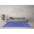 thumbnail image 3 of Ahgly Company Machine Washable Indoor Square Oriental Blue Industrial Area Rugs, 6' Square, 3 of 4