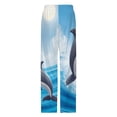 thumbnail image 4 of Dolphins Jumping in Ocean Waves-1 Pajama Pants Loose Pajamas Female Breathable Home Trousers Leisure Sleeping Pants Large Size, 4 of 6