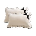 thumbnail image 3 of Jiaeri Lace Ruffled Pillowcases Set of 2 - Rose Print Decorative Pillow Covers with Bow, Soft Brushed Polyester Bedding, Standard Size 20x30 Inches, for Bedroom Sofa Home Decor, 3 of 7