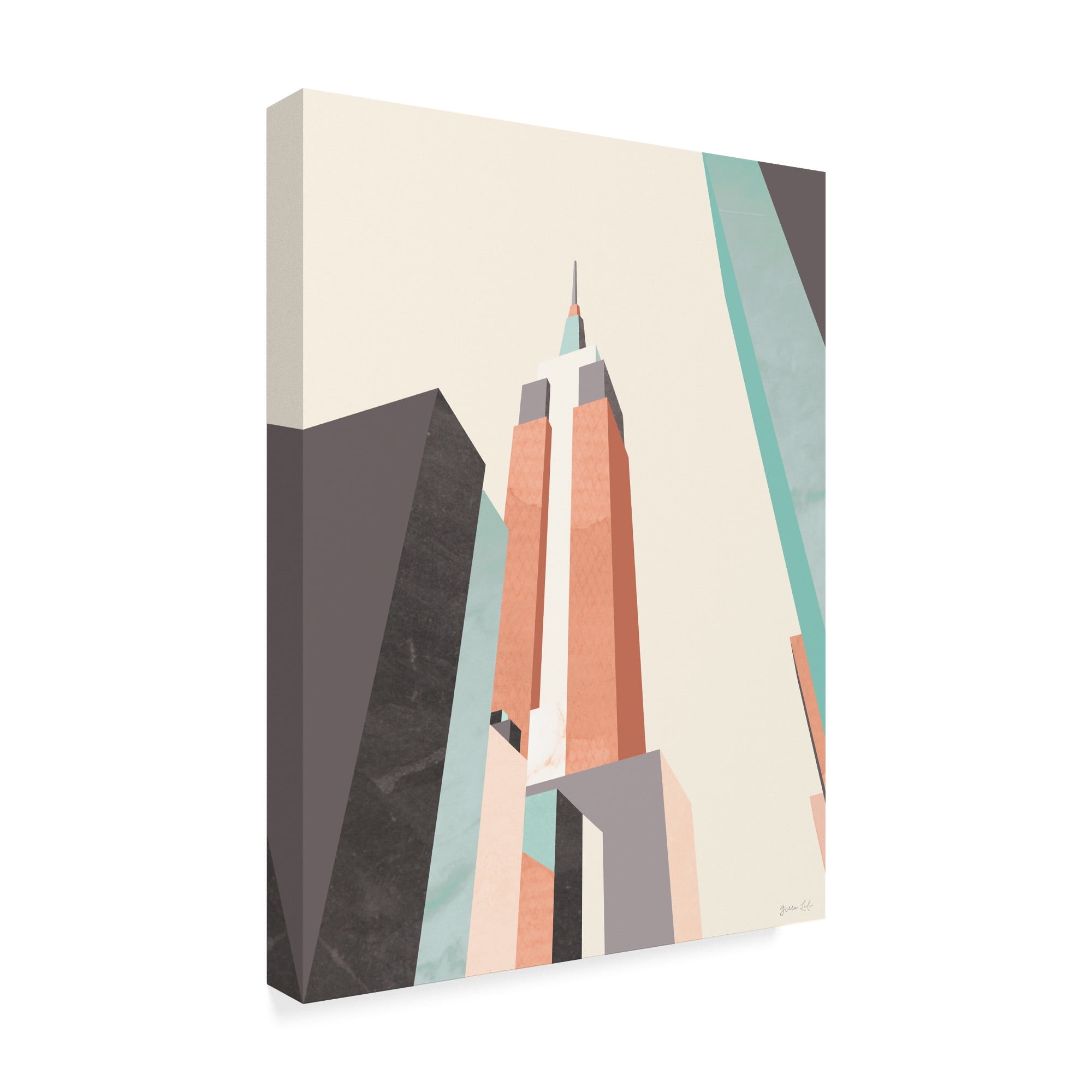 Trademark Fine Art 'Graphic Pastel Architecture III' Canvas Art by Green Lili