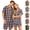 Gray, variant on HAJWOH Classic Professional Plaid Pajamas for Men Set Short Sleeve Button Down Lightweight Lounge Set