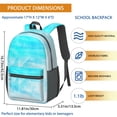 thumbnail image 3 of 17 Inch Lightweight Backpack,PVC Waterproof Oxford Fabric, Ergonomically Designed, with Large Capacity, Frozen Aesthetic Pattern, 3 of 5