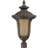 Nuvo Lighting 63911 - 1 Light (Twist and Lock Base) 14" Beaumont Fruitwood Finish with Sienna Glass Post Lantern Light Fixture with Photocell (60-3911)