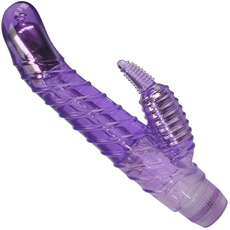 Pink B.O.B. Textured Multi-Speed Waterproof Dual-Action Rabbit Vibrator - Purple
