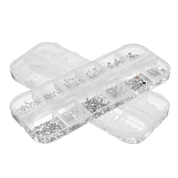 ELAYARD Multi Acrylic Rhinestones and Nail Charms for Nail Art Decoration, Ideal for Weddings, Birthdays, Proms - Includes 2 Boxes