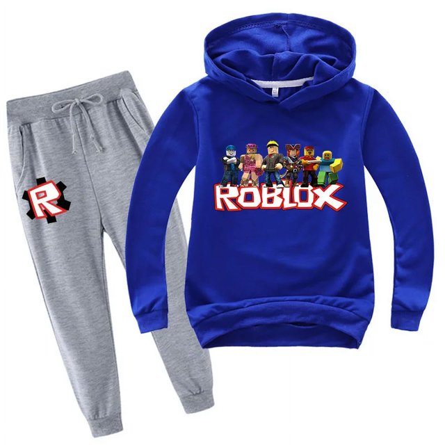 Roblox-Conjunto de ropa periférica para niños y niñas, Chaqueta de algodón, pantalones, 2 piezas, traje deportivo informal, regalos