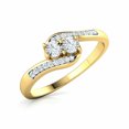 thumbnail image 2 of HeartsAndYou 1.6ct Engagement Ring for Women Round Moissanite Twist Swirl Solitaire 18k Yellow Gold Over Silver, 2 of 9