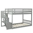 thumbnail image 6 of Twin over Twin Floor Bunk Bed, Ladder with Storage,White, 6 of 7