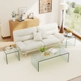 thumbnail image 2 of Costway Tempered Glass Coffee Table Set of 3, Clear Coffee Table & 2 End Tables for Home, 2 of 10