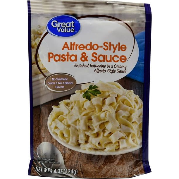 Great Value Alfredo Style Pasta And Sauce 4 4 Oz Walmart Com Great Value Alfredo Style Pasta And Sauce 4 4 Oz Walmart Com