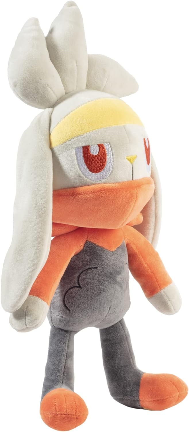 Pokemon Large 12" Raboot Plush - Officially Licensed - Sword & Shield Scorbunny & Cinderace Evolution - Soft Stuffed Animal Toy - Great Gift for Kids, Boys, Girls
