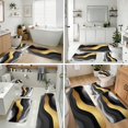 thumbnail image 4 of Black and Gold Marble Pattern Bathroom Rug Set 4 Piece,Includes Contour,Lid Cover,Bath Mat,Non-Slip Extra Soft Absorbent Washable, 4 of 5