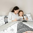 thumbnail image 4 of Manfei Kawaii Winter Gnome Bedding Comforter Set 7-Piece, Cute Snowflakes King Bedding Sets, Gray White Bed Sheets, Super Cozy Room Decor, 4 of 8