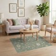thumbnail image 3 of ODIKA 4'x6' Green Sage Floral Elegance with Vintage Washable Area Rug Intricate Botanical Patterns Inspired by Nature for Dorm Room, Small Living Stain Resistant Low Profile, Easy Care, 3 of 7