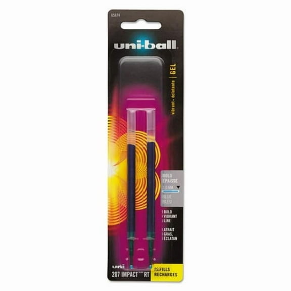 Uni-Ball UBC Bold Blue Refill for Uni-ball Gel IMPACT RT Roller Ball Pens - Pack of 2