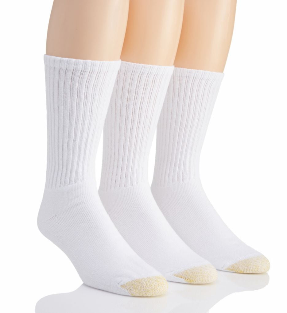 Gold Toe Mens Big and Tall Ultra Tec Performance Quarter Athletic Socks White 3 Pairs 