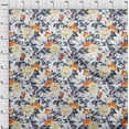 thumbnail image 3 of oneOone Cotton Poplin Orange Fabric Flower & Leaves Watercolor Quilting Supplies Print Sewing Fabric By The Yard 42 Inch Wide, 3 of 4