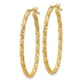 thumbnail image 2 of Auriga Fine Jewelry 14K Yellow Gold 2mm Oval Hoop Earrings for Women, 2 of 5