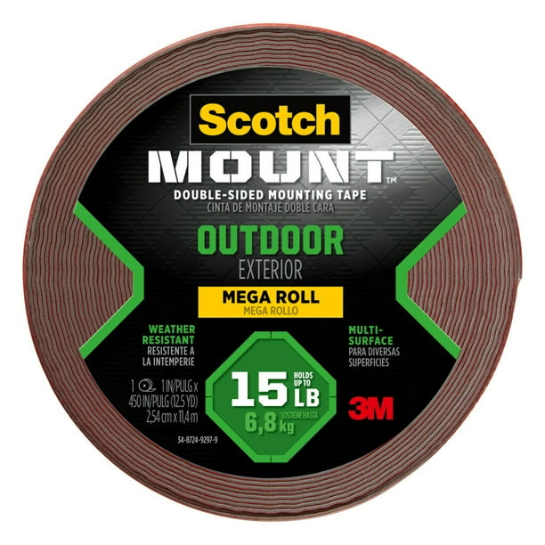 Scotch Outdoor Mounting Tape, Grey, 1 in. x 450 in., 1 Roll Walmart