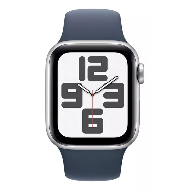 Apple Watch SE GPS (2da Gen) • Caja de aluminio color plata de 40 mm • Correa deportiva azul tormenta - M/L