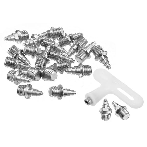 Uxcell 1/4" Steel Track Spikes Sports Shoes Spikes Replacement Accessories with Wrench 20 Pack