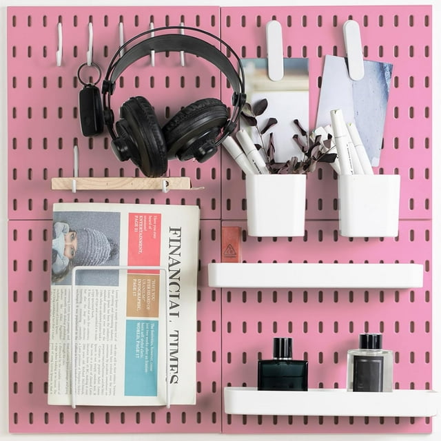 Pegboard Combination Kit Wall Mounted Storage Set with Pegboards & Accessories Hanging Peg Boards Organizer for Walls Display Crafts Organization Kitchen Organizer &