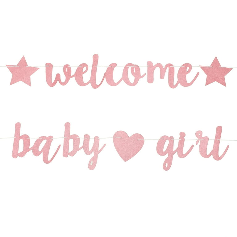 1Set Baby Shower Banner Welcome Baby Girl Banner Baby Shower Party Decoration