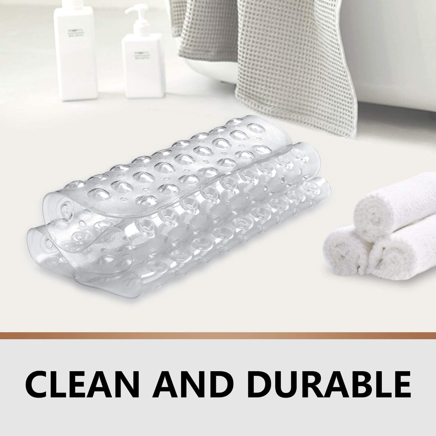 Rectangle PVC Anti-skid Bath Mats Soft Shower Bathroom Massage Mat Suction Cup Non-slip Bathtub Carpet Large Size Bath Rugs