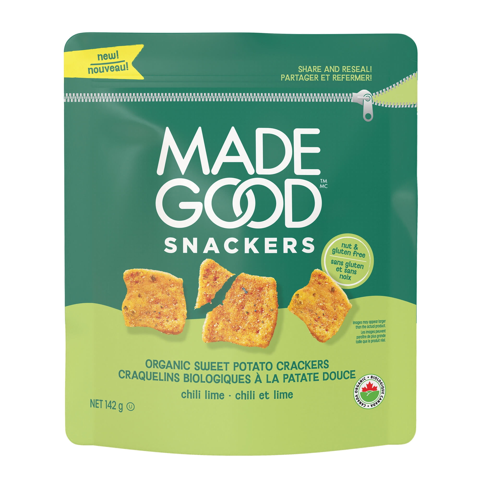 MadeGood Snackers Organic Sweet Potato Crackers Chili Lime 142g