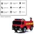 thumbnail image 5 of Arlopu 12V Ride on Fire Truck, Kids Electric Vehicles Battery Powered Driving Car Toy with Remote Control for Boys, Girls 2-6 Age Years, 5 of 8