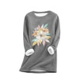 thumbnail image 2 of Ailaofu Womens Long Sleeve O Neck Sweatshirt Casual Warm Winter Pullover Sweatshirt Loose Fit Tops, 2 of 3