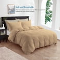 thumbnail image 2 of Taupe Super Queen ( 90" x 98" ) Size 100% Cotton Duvet Set, 800 Thread Count, Stripe Pattern, 1-Piece Comforter Cover with Zipper Closure & 2-Pillow Shams– Hotel Quality, All-Season, 2 of 5