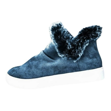 

Christmas Deals!2022 Juebong Women Winter Solid Color Keep Warm Ankle Boots Plus Velvet Boot Flat Snow Boots